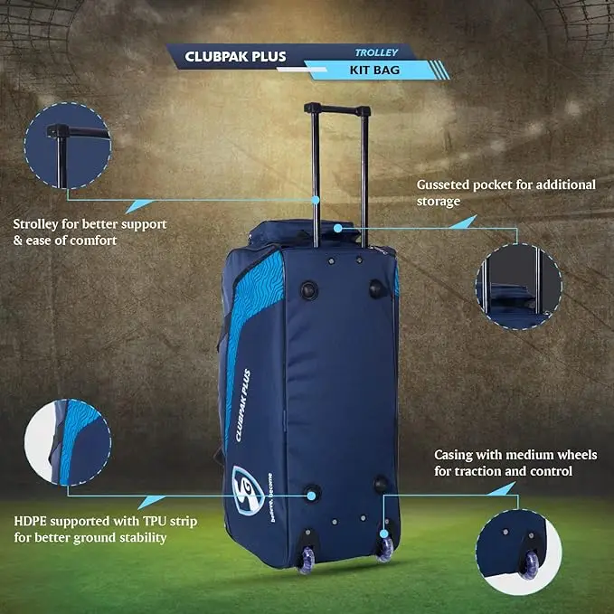 Customized Complete Cricket Kit Bag With Trolley Wheels High Quality