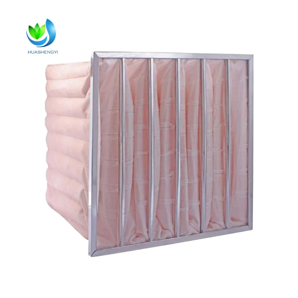 Walson Fiberglass Media Air Pocket Filter Medium Efficiency F7 Bag Air Purifier Filters with Metal Frame