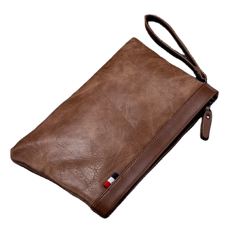 Real Leather Men's Bag, Large Capacity Clutch Wallet Envelope Bag Luxury  Handbag