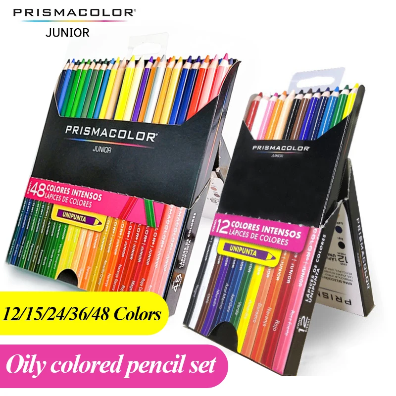 Prismacolor 12/24/36/48 Colors Junior Series Oil Based Wooden Pencils Set 4.0mm Rich Color College Level_voghion.com