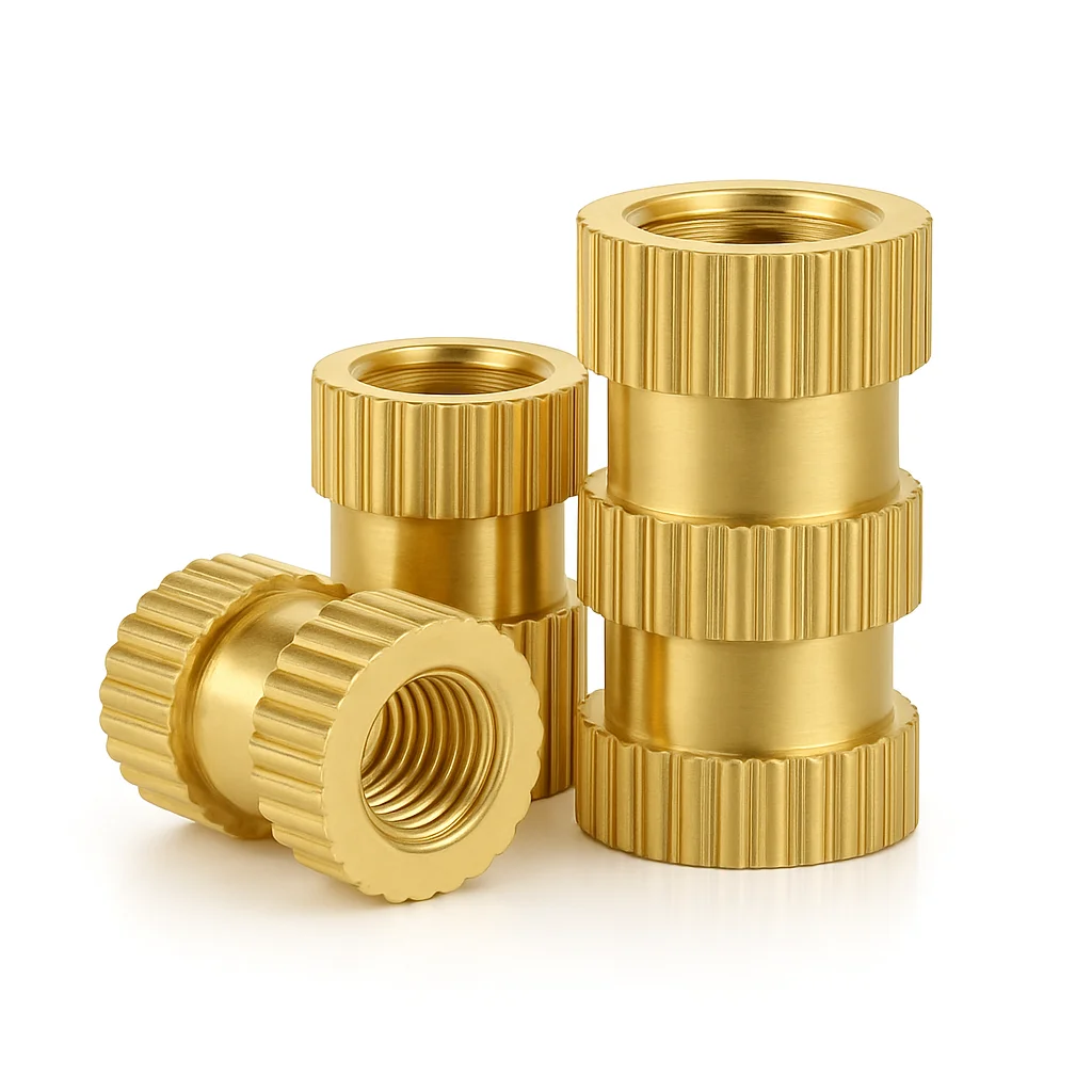 OEM Brass Threaded Insert Nut UNC M3 M5 6/32 8-32 Knurled Heat Fit Type for Plastic Injection Molding