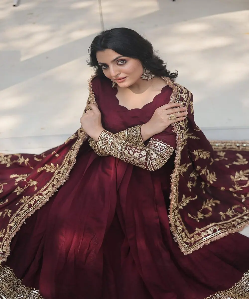 Fancy Anarkali gown with dupatta georgette embroidery lace work latest attractive trending gown in lowest price