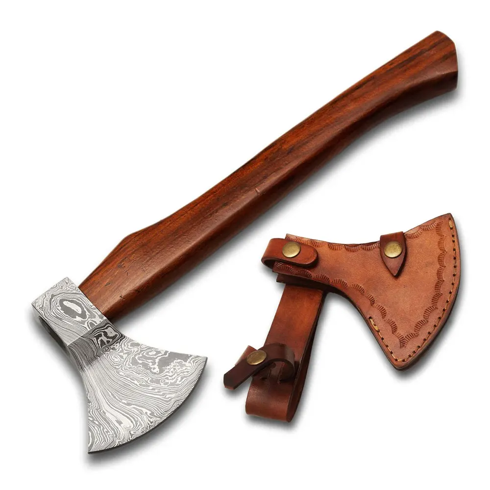 High Quality Damascus Axe With Wooden Handle Drop Forged High Damascus ...