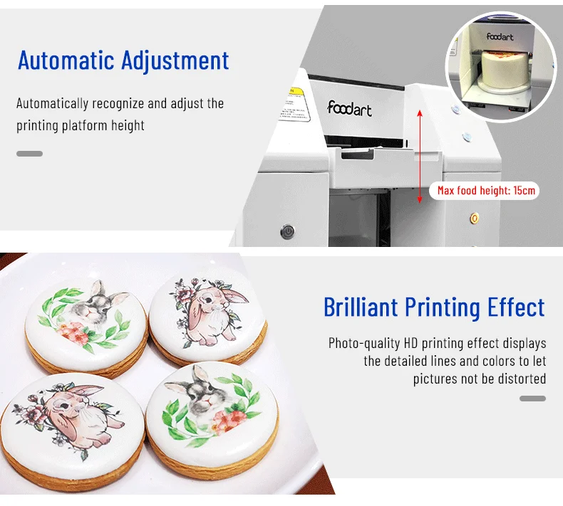 Refillable Ink Tank A4 Food Printer 3d Digital Food Printing Cake Cookie Chocolate Print Machine