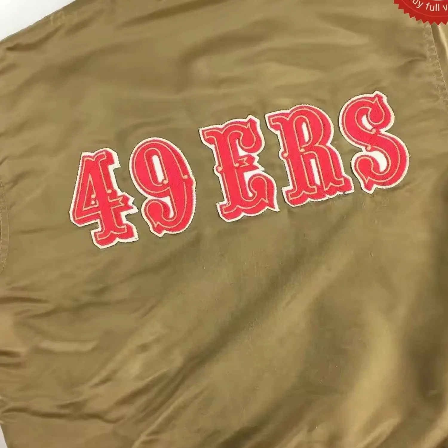 2024 Style OEM Service Authentic Vintage San Francisco 49ers Gold Bomber Satin Jacket High Quality Satin Bomber Jacket for Men