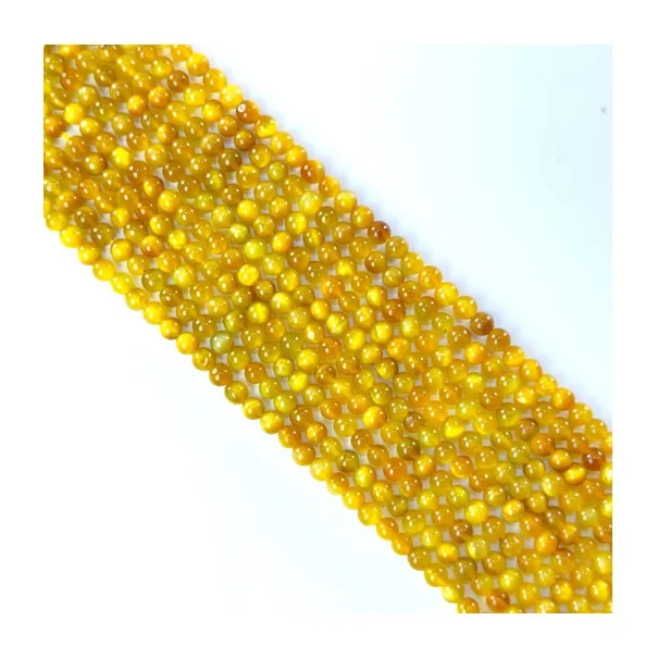 Fashionable Strive for perfection Stunning Round Beads 4mm 6mm 8mm 10mm 12mm Dyed Golden Tiger Eyes For Jewellery Design