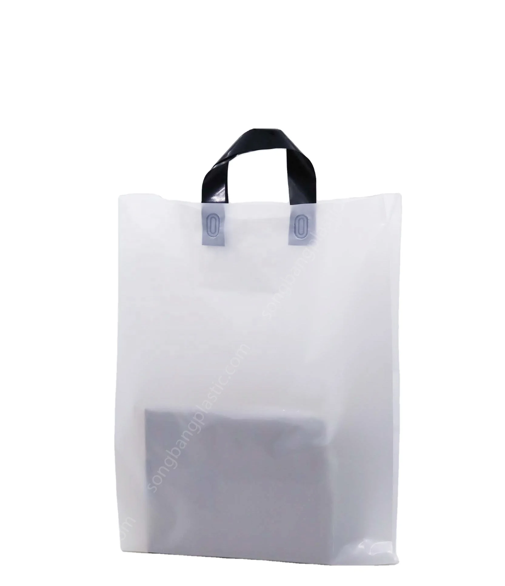 Custom Soft Loop Handle Plastic Shopping Bag Printed Plastic Shopping Bag  Soft Loop Handle for Clothes