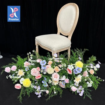 Promise Door Flower Decoration Blue Wildflowers and Grass Artificial Flower Runner Floral Arrangement