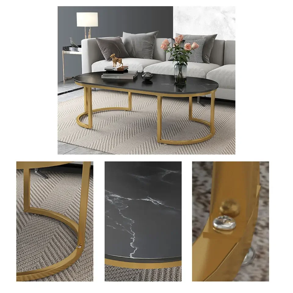 2023 Home Furniture Nodric Style Coffee Table With 2 Layers Colorful