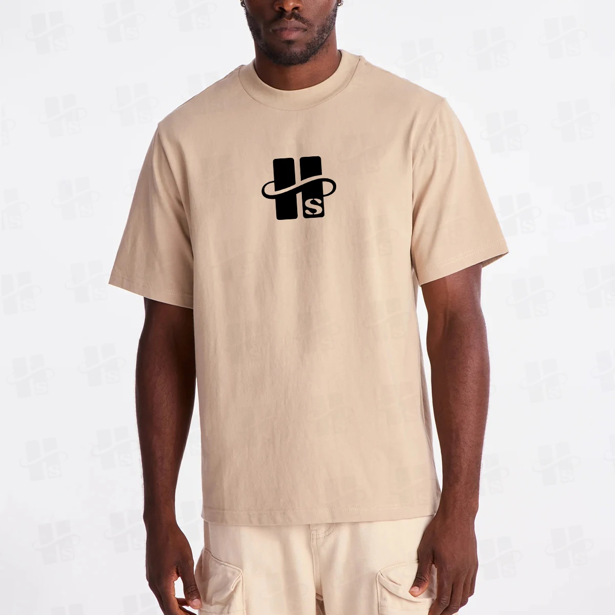 Streetwear T Shirt Men Oversized Heavy Cotton 240gsm Blank Crew Neck Tee Bulk Wholesale