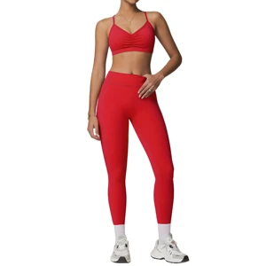 New Compression Custom Yoga Tank Top Sports Bras Women Gym Fitness Activewear Tummy Control Yoga Pants Leggings Sets