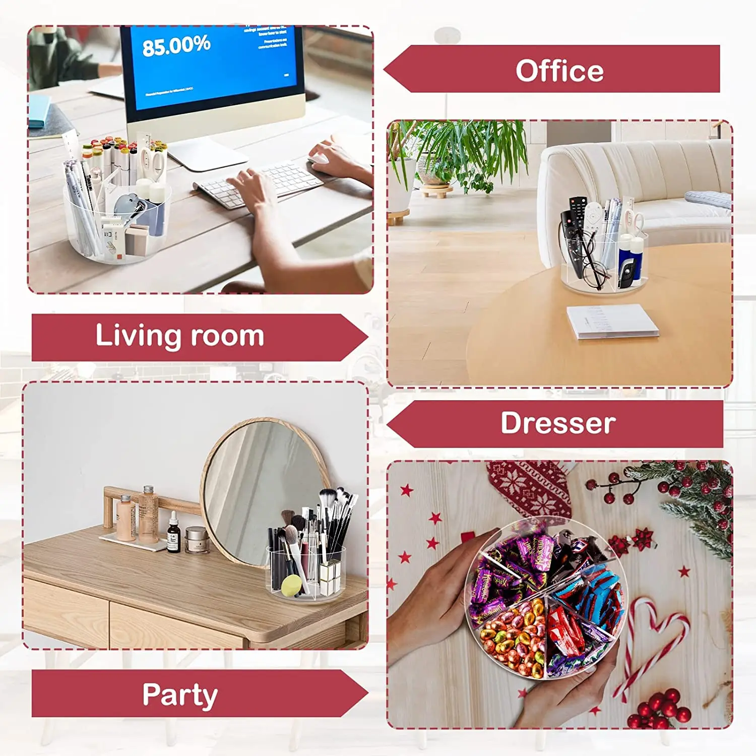 Customized Acrylic Products Acrylic Pen Holder Pencil Organizer 360