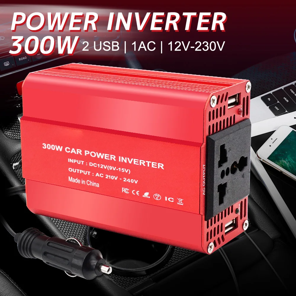 WZRELB 300W Pure Sine Wave Inverter – 12V DC To 120V AC – For Solar, Car, Off-Grid