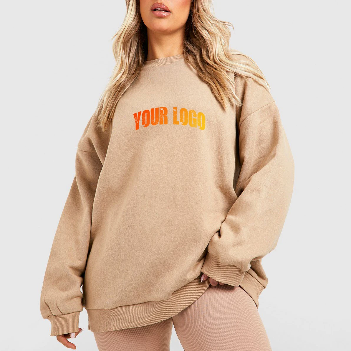 Wholesale Cotton Ladies Gym Sweatshirt Blank Long Sleeve Oversized  Sweatshirt Premium Quality Crew Neck Sweatshirt