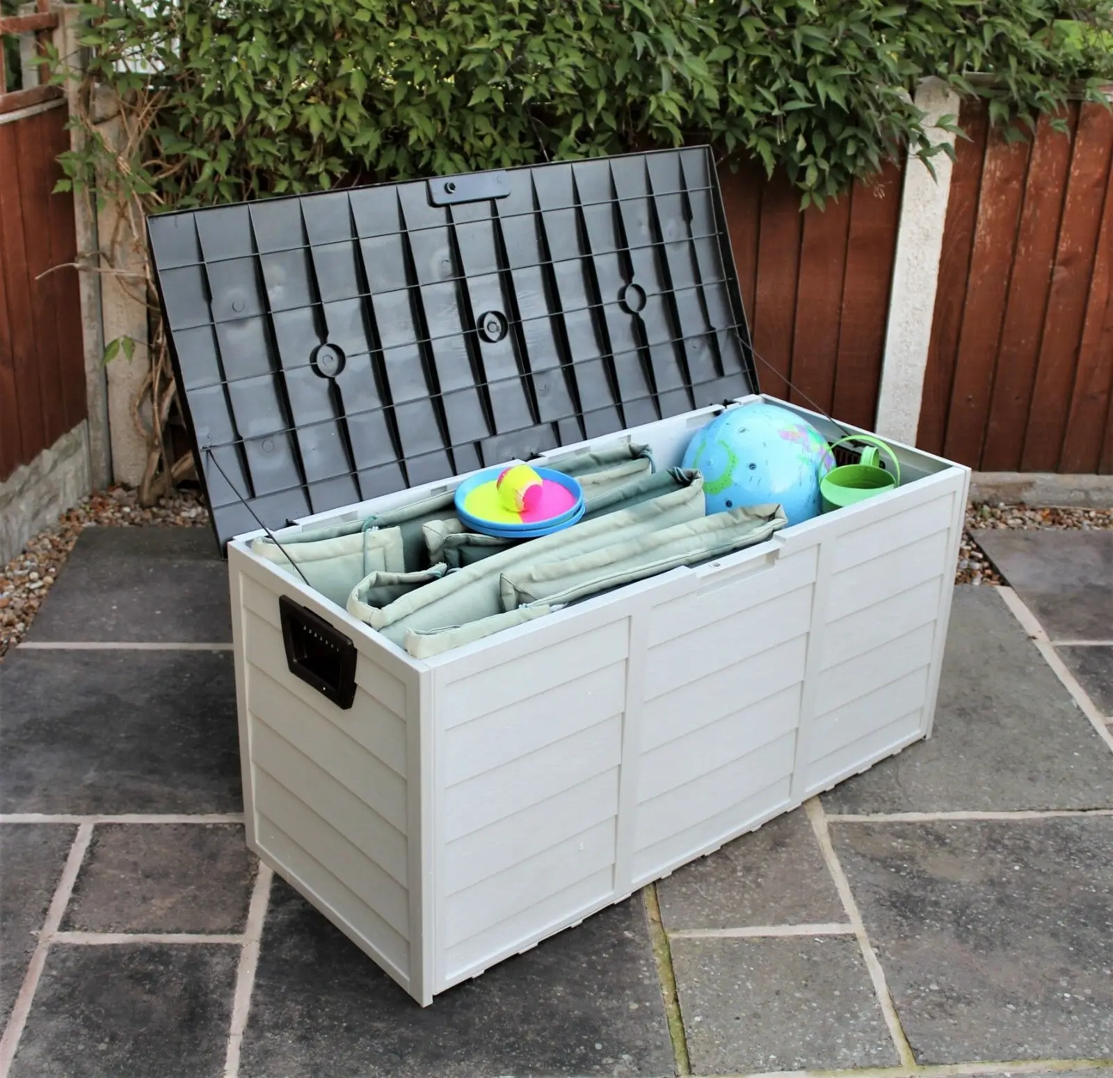 Large Capacity Garden Shed Plastic Storage Box 290l Green Outdoor