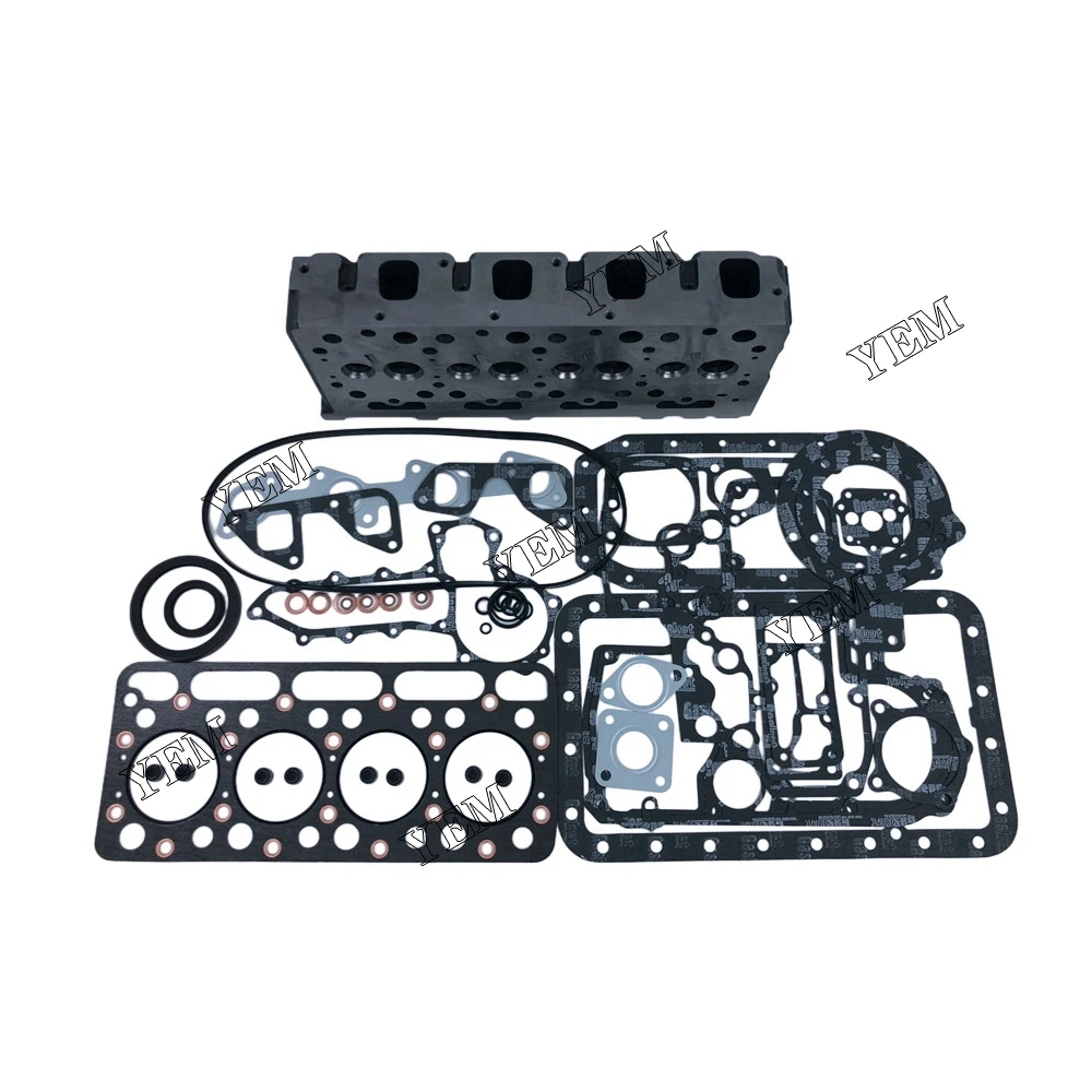 V1512 Engine Cylinder Head With Full Gasket Set for Kubota Tractor Excavator Mowers Engine Repair Parts Kit