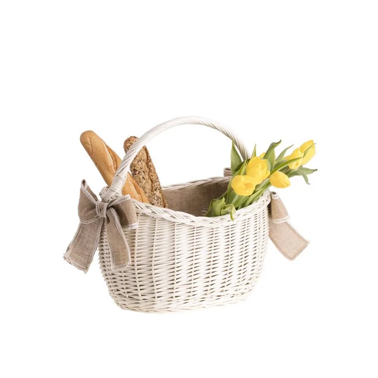 New Design White Rattan Gift Basket Gift Hamper Fruit Basket For Party/picnic Home Decoration