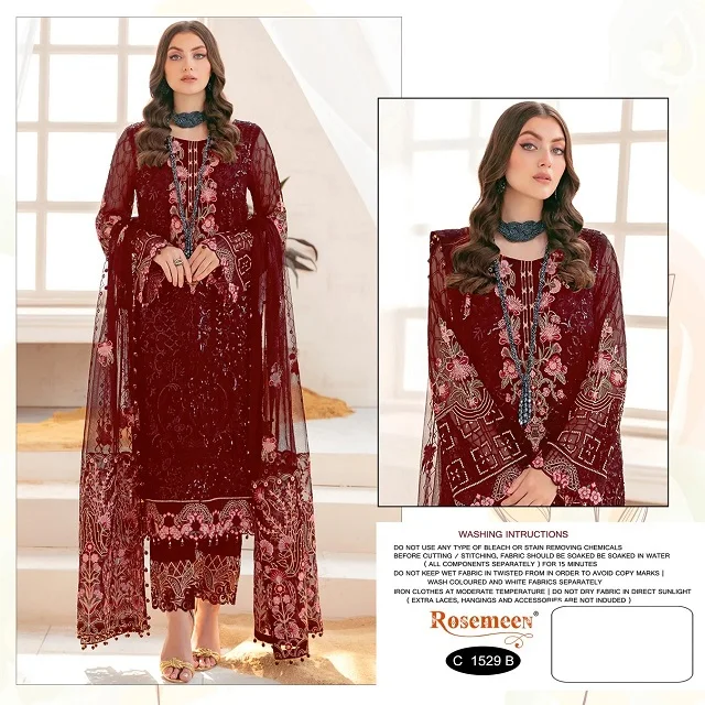 Georgette Semi Stitched Embroidery Work Pakistani Bollywood Suit for Online Sale