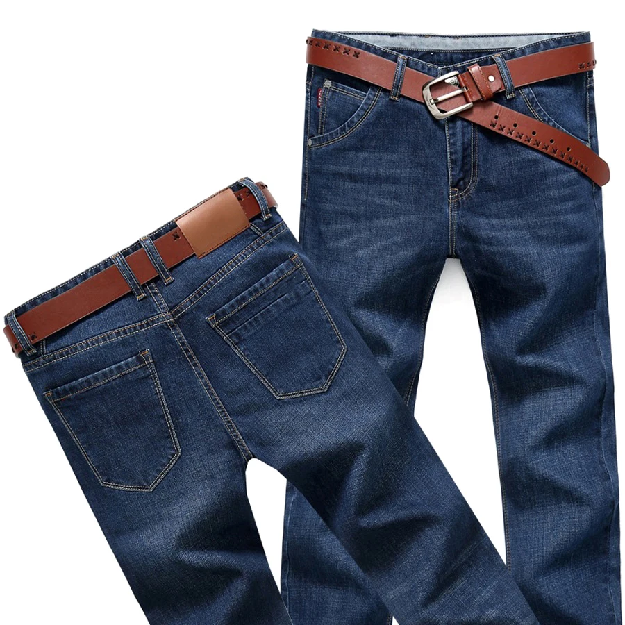 Nouveaux pantalons en denim classiques formels en coton pour hommes, vêtements de travail pour hommes_voghion.com