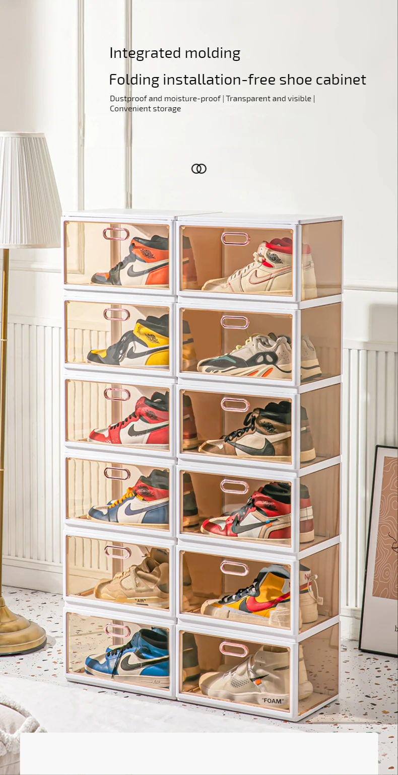 Wholesale Transparent Plastic Sneaker Stackable Shoe Kids Storage Boxes ...