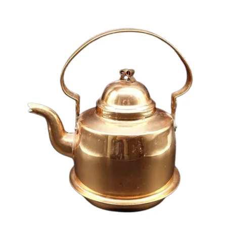Glossy Finished Table Decorative Tea Kettle for Home Kitchen Copper Tea Making Kettle Metal Coffee and Tea Serving Utensils Pot
