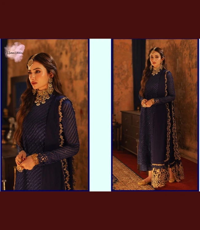 Ssumaira Collection Azure Luxe 2024 03 Pieces Festive Outfits Heavily ...