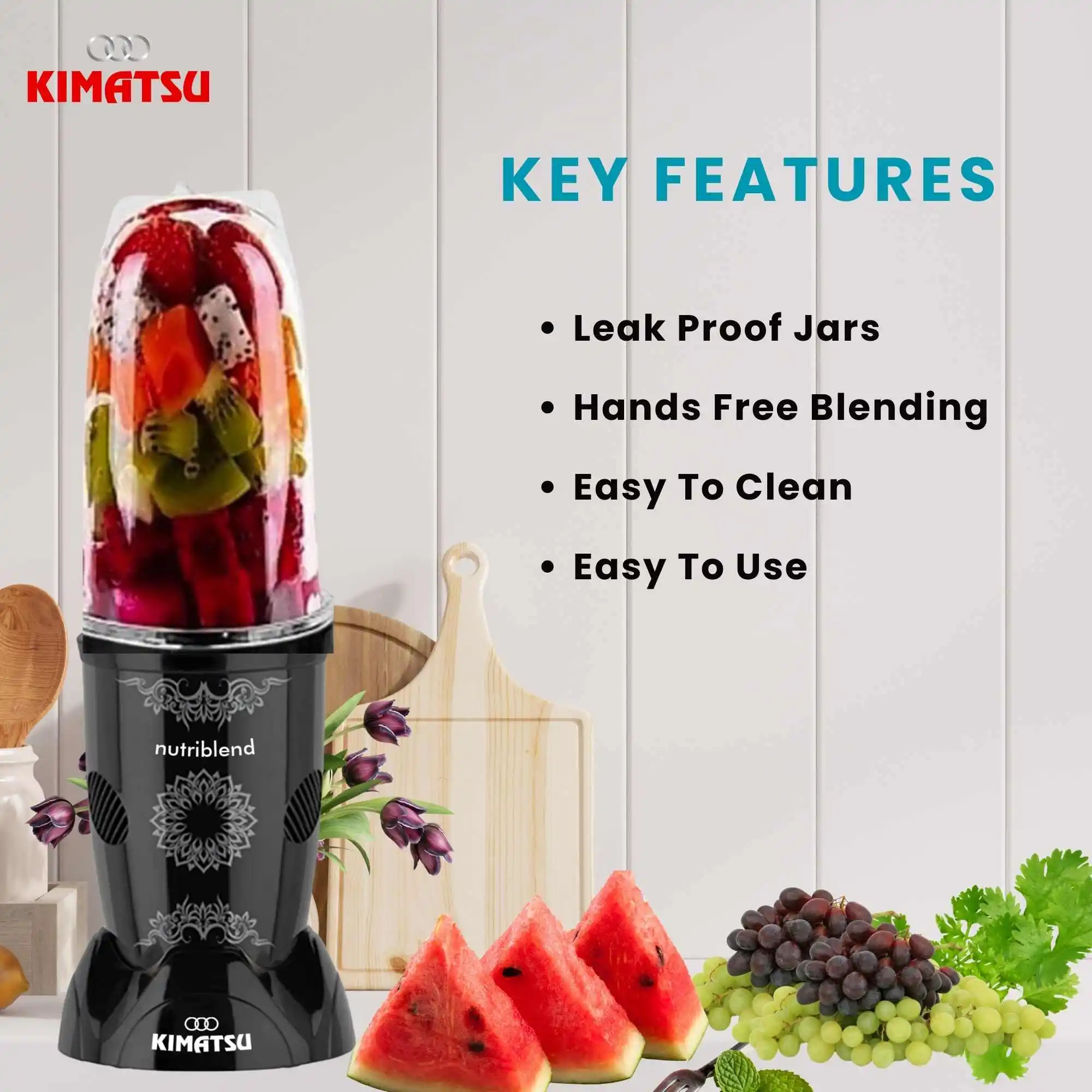 5 in 1 NUTRI MIX  (Nutri Bullet - MIXER GRINDER) Housing Blending Mixer Blender Juicer Smoothie Maker