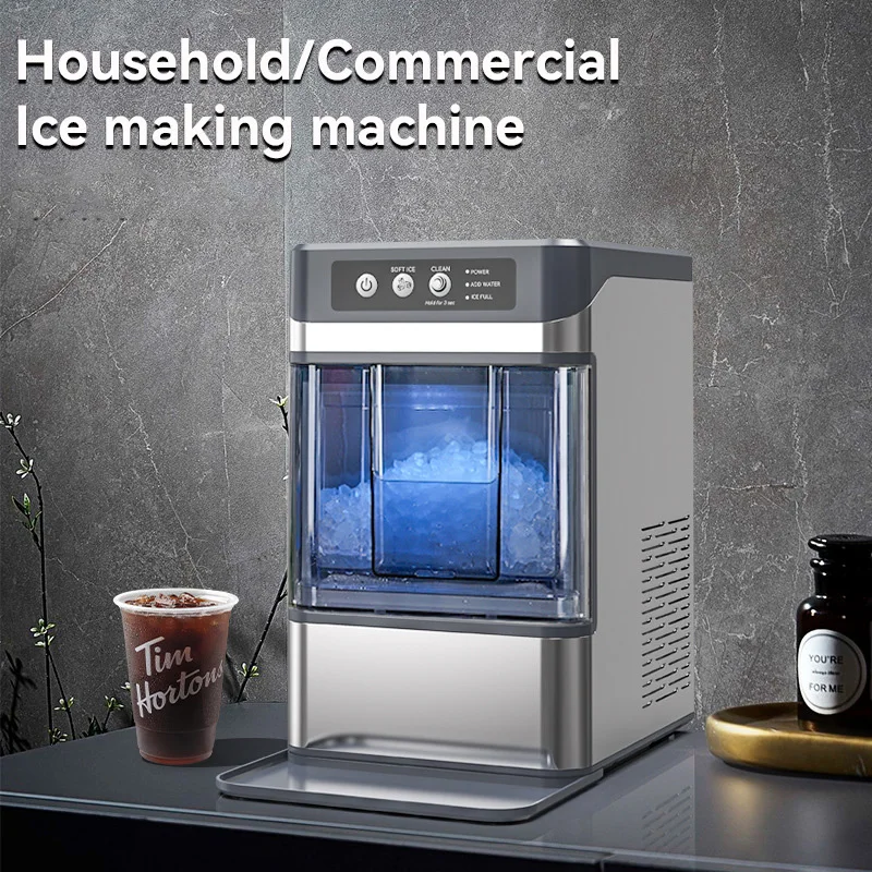 High Performance Stainless Steel Self-Cleaning Countertop Electric Cube Ice Maker LED Light One Touch Commercial Storage