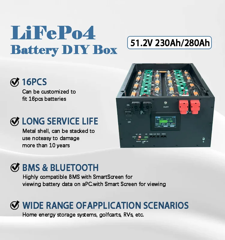 YIXIANG 48V 200A BMS LifePo4 Metal Battery Case - 280Ah/302Ah for Solar ...