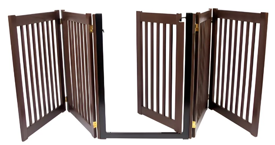 Wooden Pet Gate 5 Panels Made Of Acacia Wood From Vietnam Manufacture