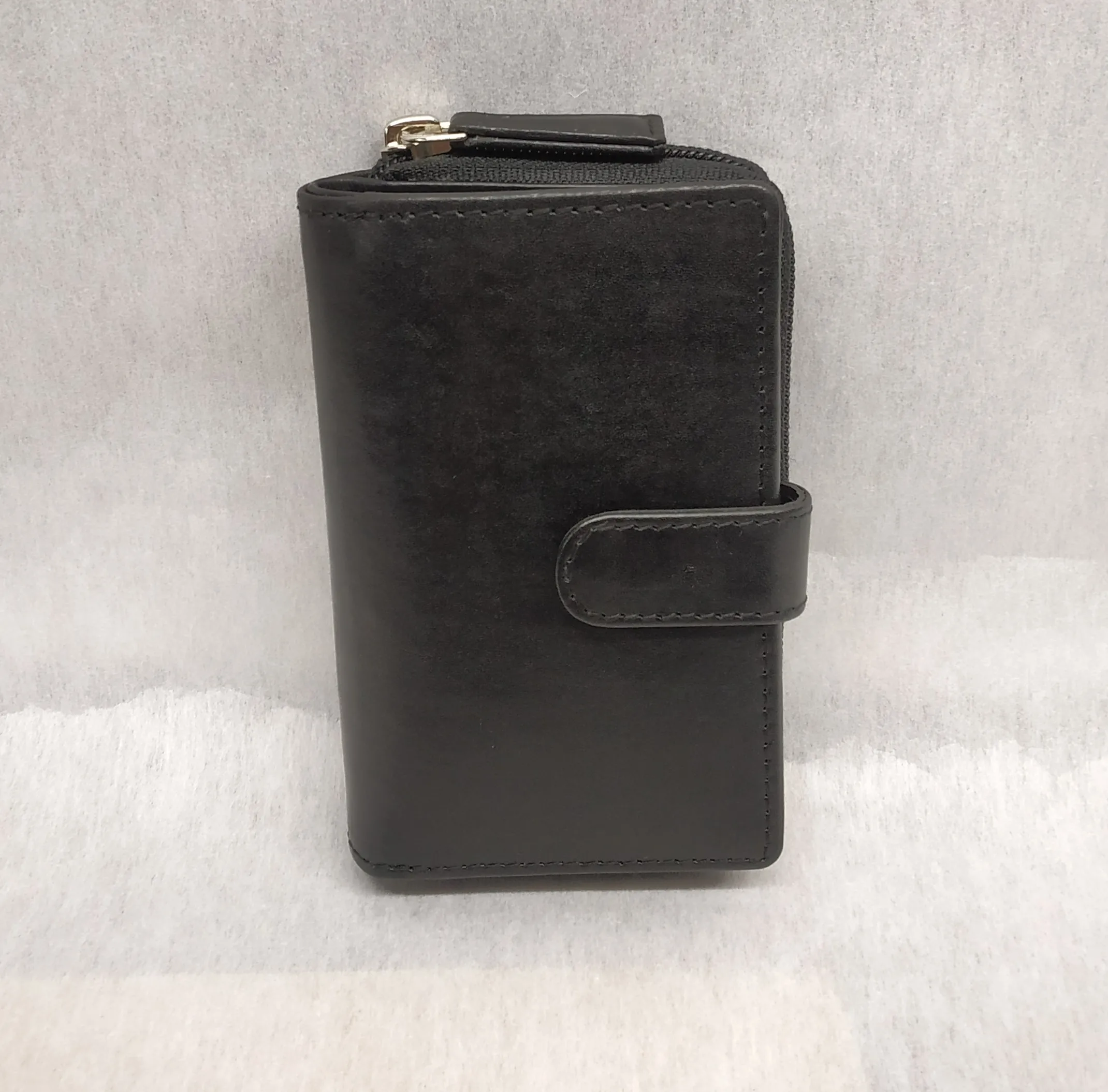 Marshal Genuine Leather Tall Credit Card Wallet – 20 Slots, Hide Money Compartment, Black