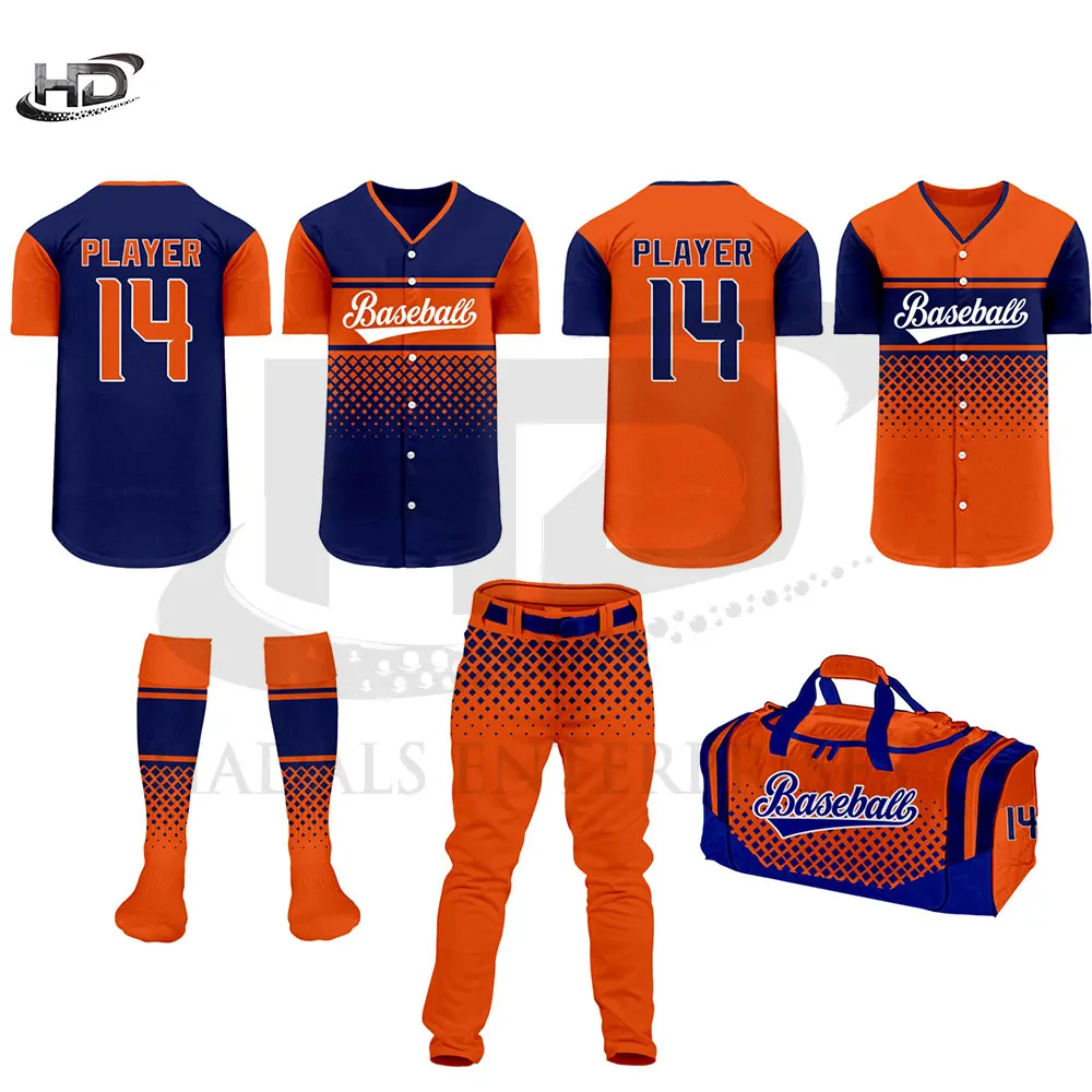 Breathable High Quality Baseball Uniform Short Sleeves Baseball Uniform Bulk Baseball Uniform