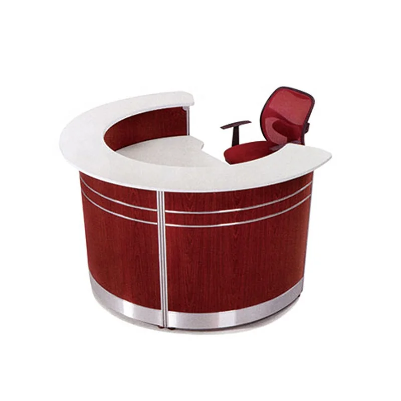 Semi Circle Entrance Reception Desk Half Round Counter Table Red Cheap Reception Desk Spa Curved Wood Reception Table Design