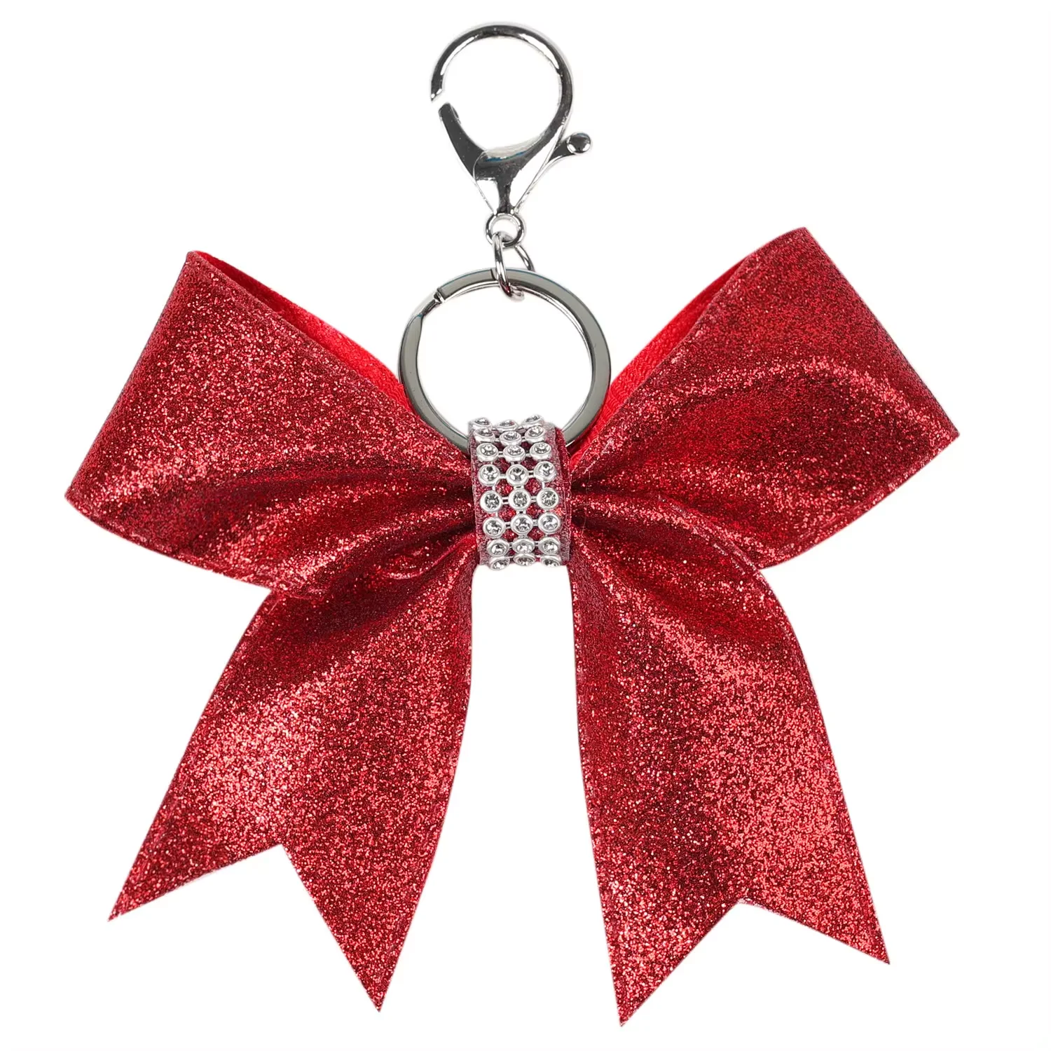 Sxett Portachiavi con strass Cheer Bowknot sportivo scintillante Cheer Bowknot portachiavi ciondolo charm per cheerleader e squadre, come descritto