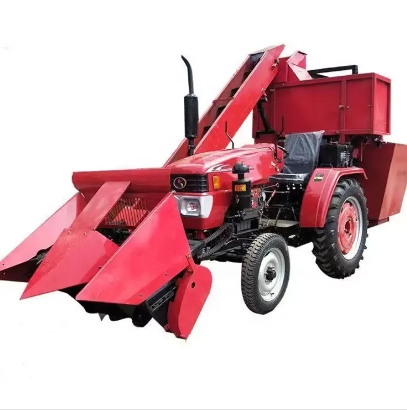 Double Rows Corn Stalk Silage Forage Harvester Machine Grass Forage ...