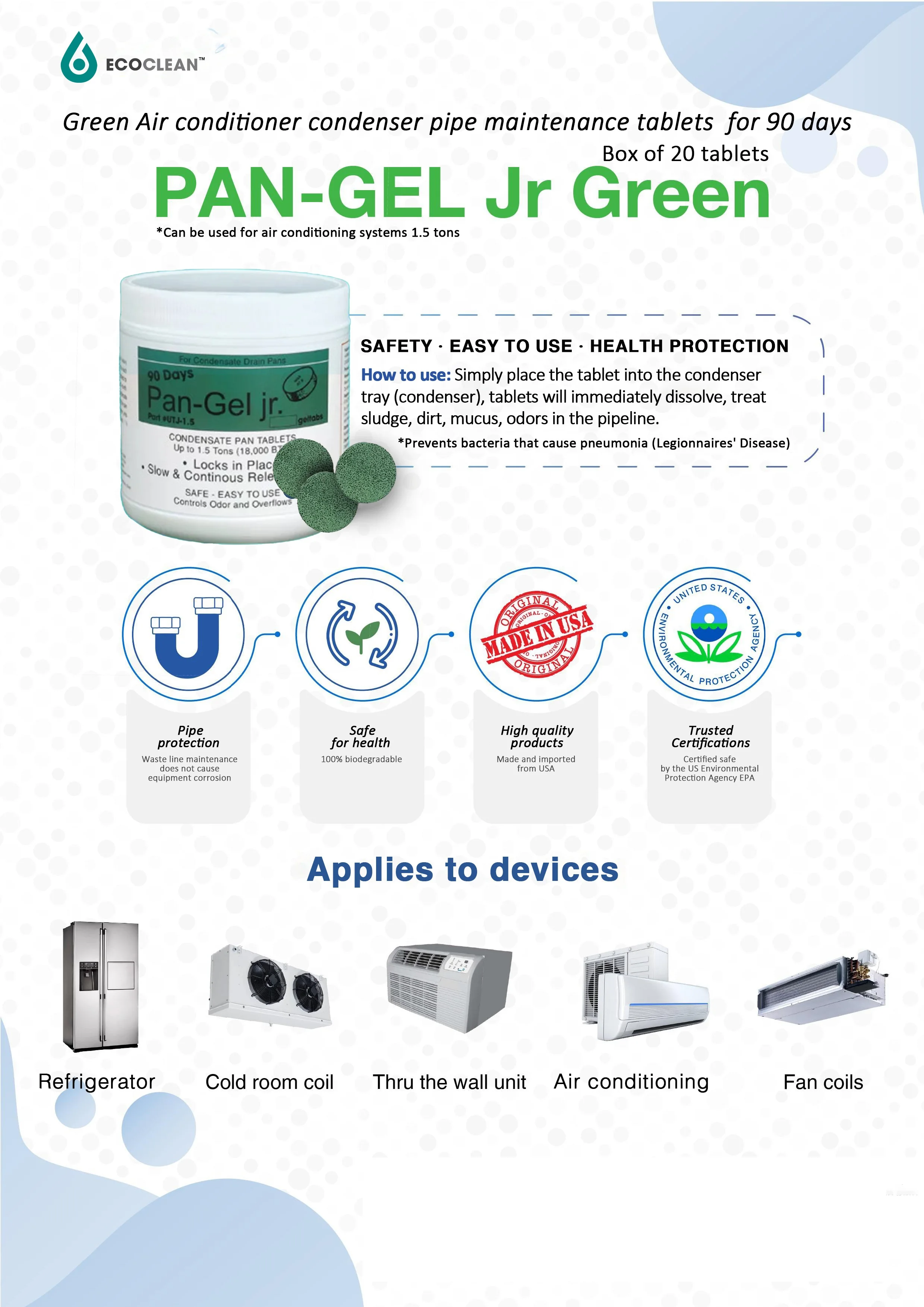 Ac Tablets Prevent Build Up Waste,Odor In The Condensate Drain Pipe Of