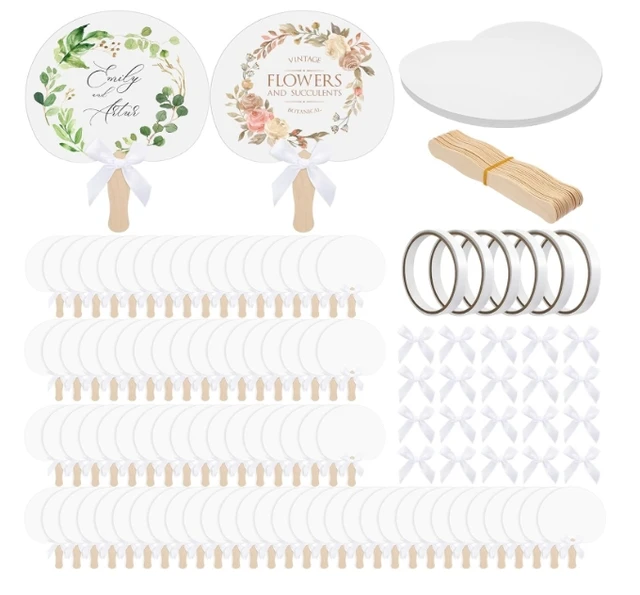 Wedding Party Supplies DIY Fans Handheld Set Double Sided Sublimation