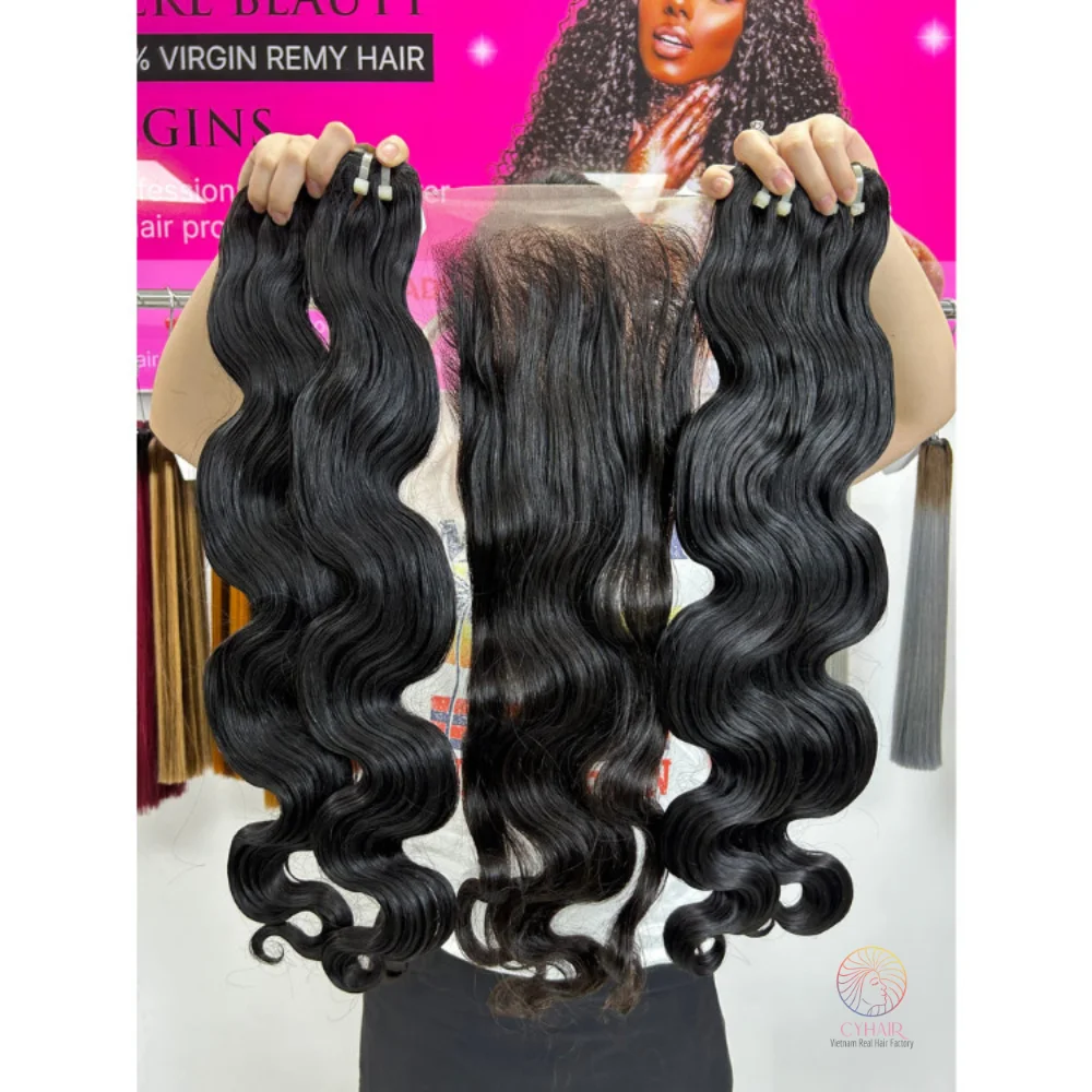 Natural Black Vietnamese Virgin Remy Human Hair Bundles 24  display picture 2