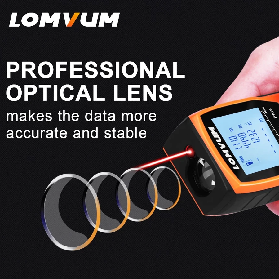 LOMVUM LV Plus NEW USB Bubble Charging Level 100m Rangefinders Digital Laser Distance Meter Tape