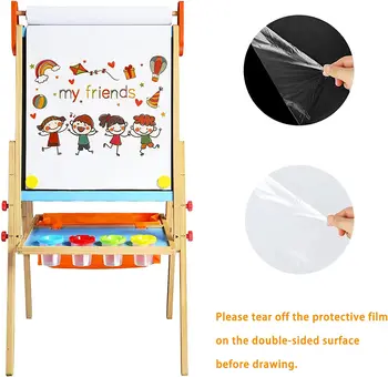 Joyooss Art Easel for Kids with Double-Sided Magnetic, Wooden Standing
