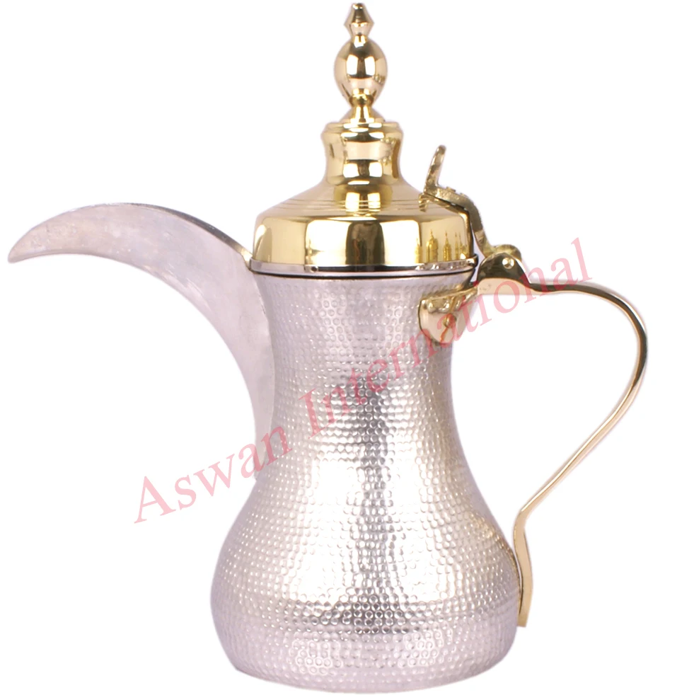 Brass Dallah Hammered Arabic Coffee Pot Handmade Arabic Coffee Maker Arabic Tea Coffee Pot