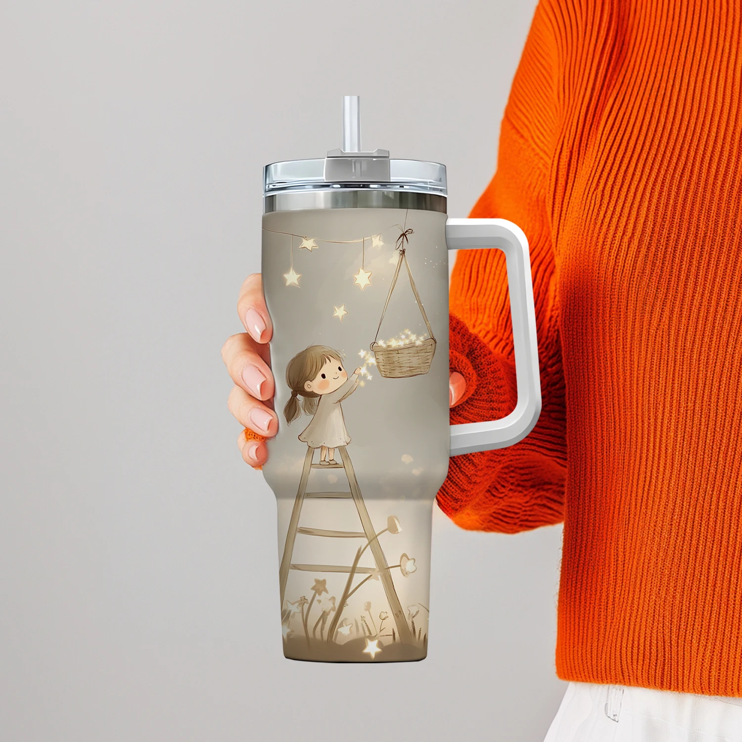Bicchiere termico infrangibile personalizzato EffiPrint da 40 oz in acciaio inossidabile 304, ideale per caffè, tè, acqua ghiacciata, frappè e limonata._voghion.com