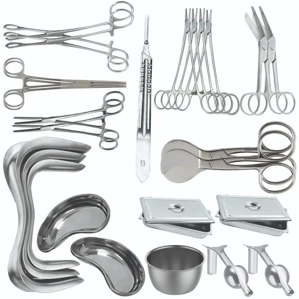 25 Pieces Basic Delivery Set Gynecology Obstetrics Stainless Steel ...