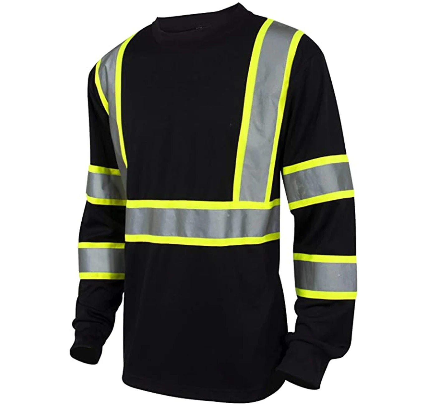 Reflective Stripes Hi Vis Workwear Construction Hi Vis Safety Work T Shirt Long Sleeve Reflective High Visibility Shirt