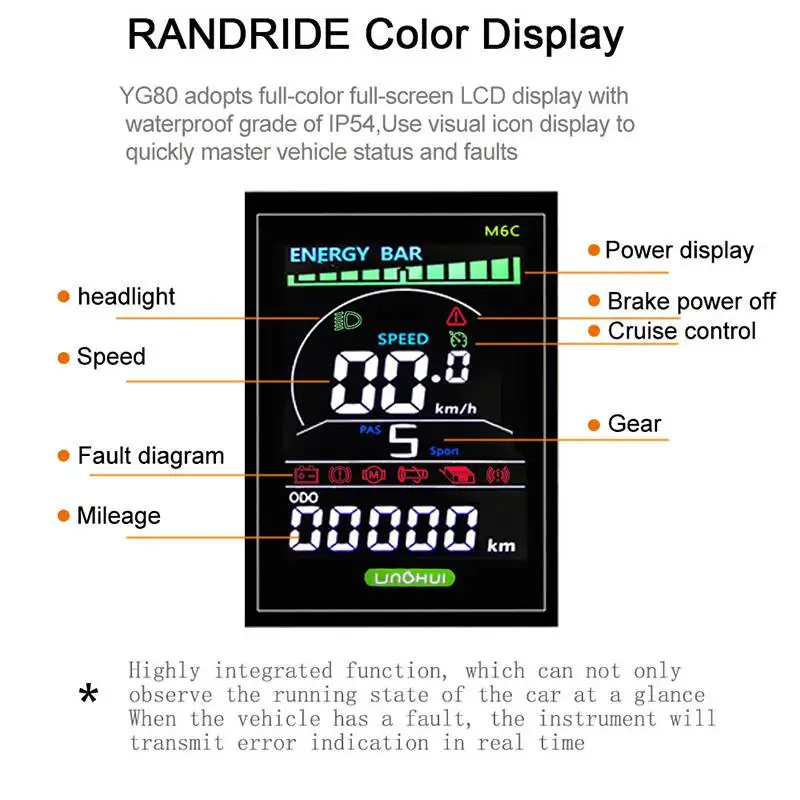 RANDRIDE YS90 Electric Mountain Bike 13.6A Battery with 500W/1000W Motor Full Suspension Aluminum Alloy Frame Max Speed 50KM/h