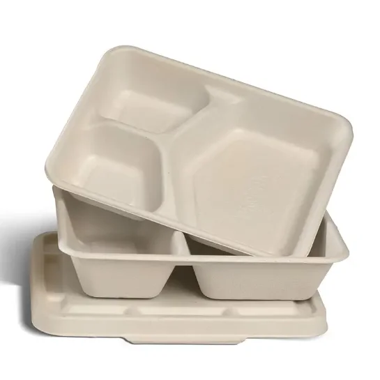 Wholesale Biodegradable 3 Compartment Sugarcane Bagasse Takeaway ...