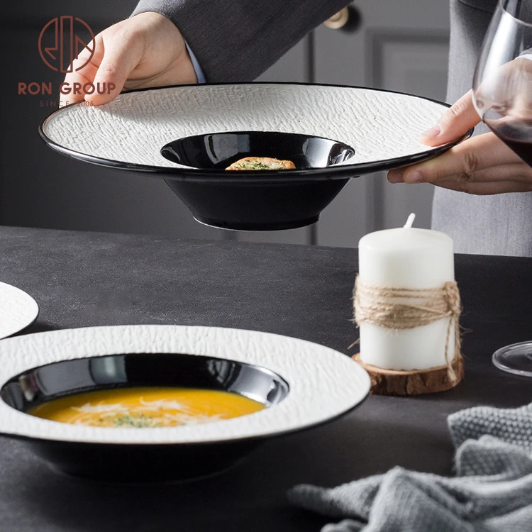 wholesale modern luxury wedding dinnerware ceramics plates soup and dishes pasta plates for restaurants