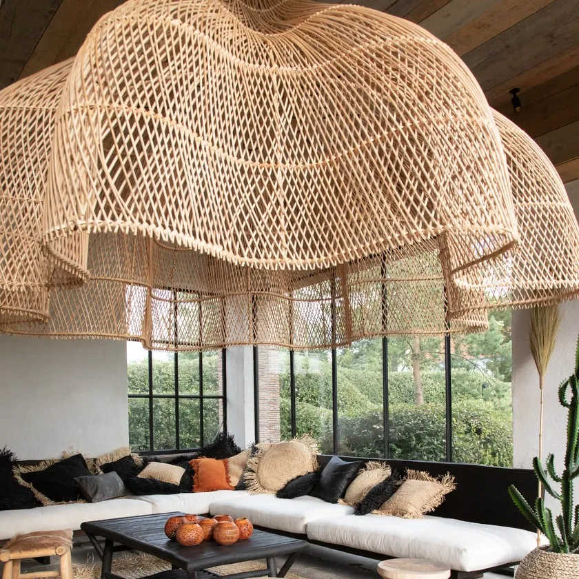 bambus schränkchen Vintage Boho Kommode Schränkchen Bambus Rattan Badschrank main image 1