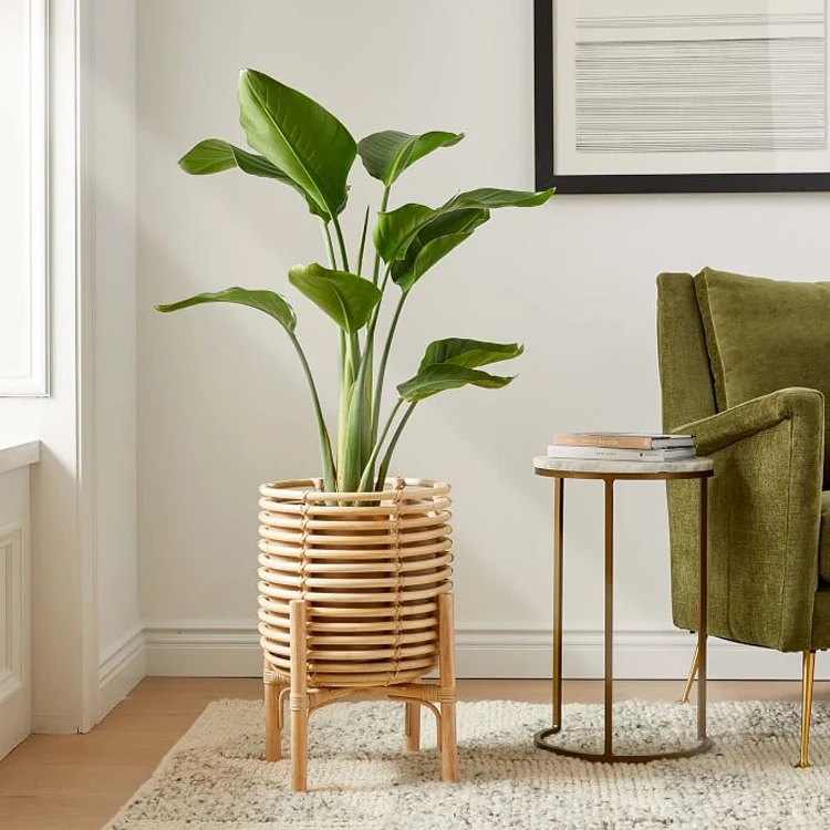 Rattan Hanging Planter Holder Flower Pot Basket Hanging Wall Home