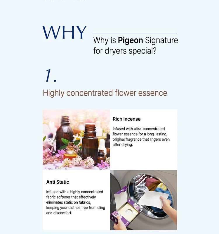 [la Fiesta] Pigeon Signature Dryer Perfection Sheet 130 Count Fresh